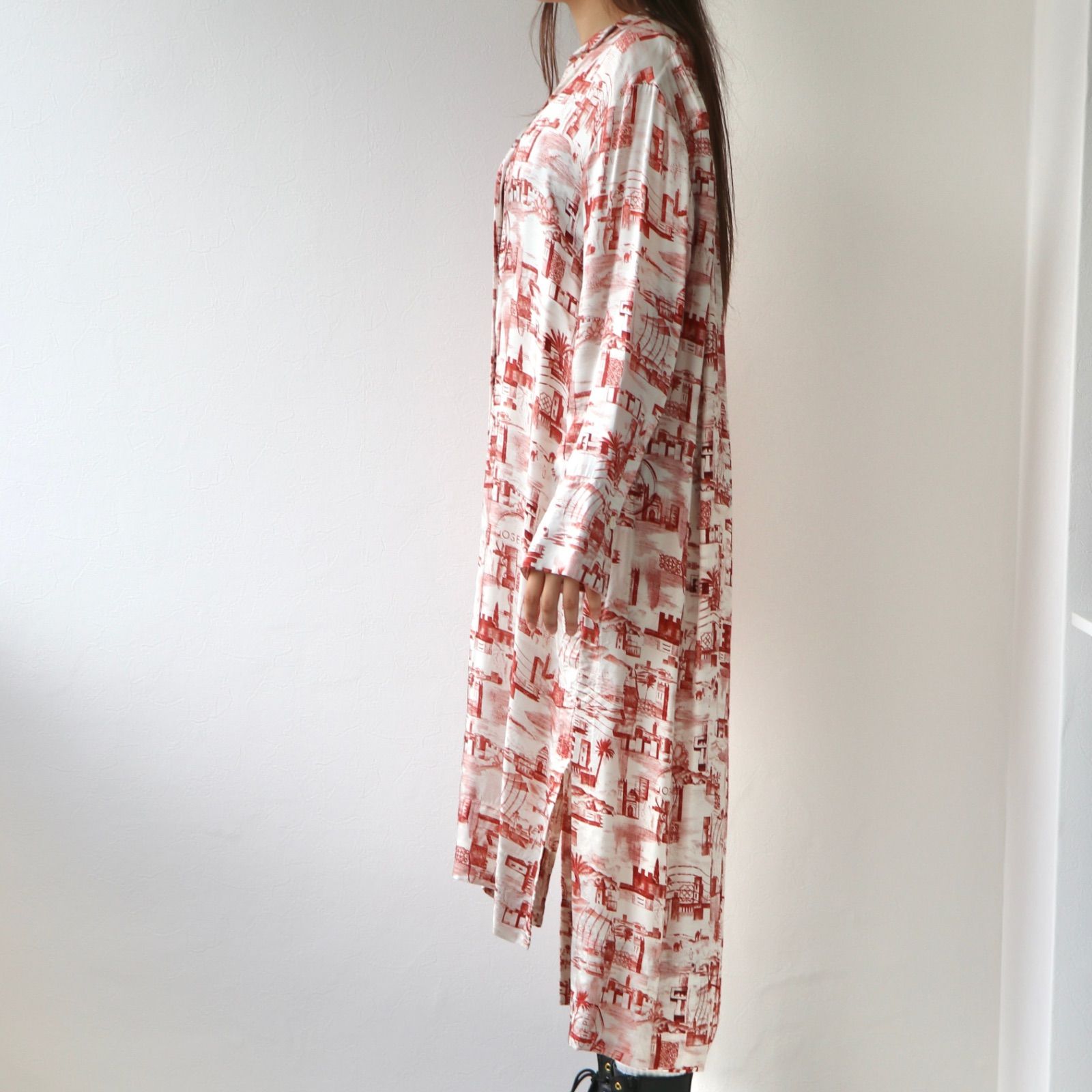 JOSEPH ワンピース レーヨン ホワイト レッド ジョセフ