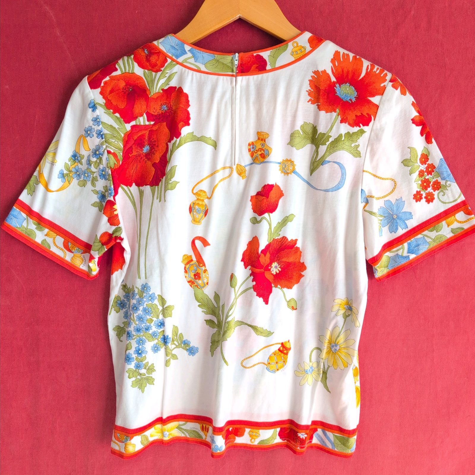 LEONARD レオナール トップス カットソー 半袖 花柄 エレガント レディース サイズL