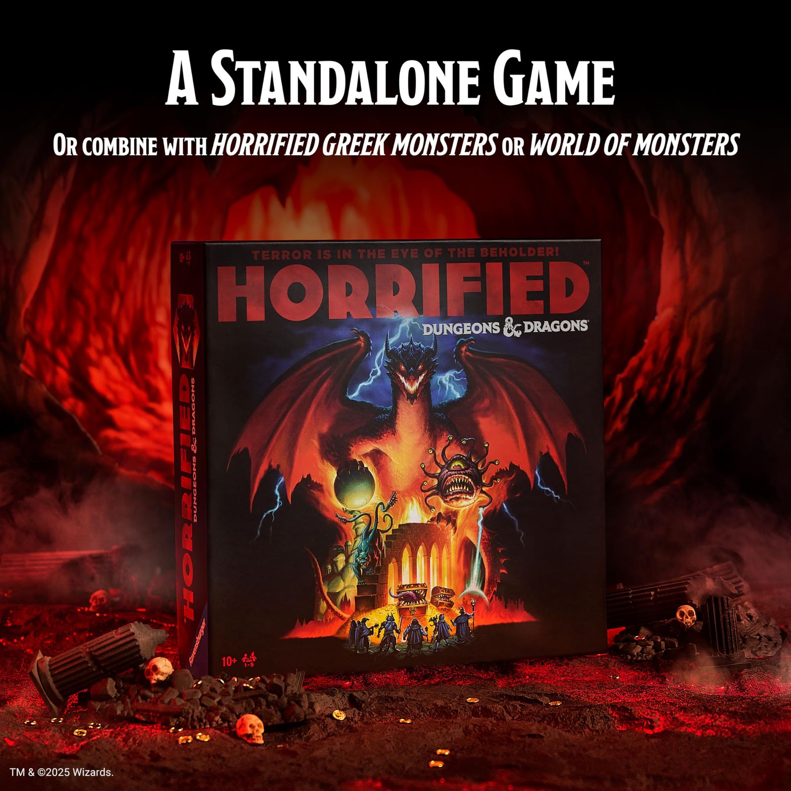 Ravensburger Horriffied Games – ダンジョンズ ドラゴンズ 戦略ボードゲーム 批判的思考とチームワークを高める 協力的なゲームプレイ ユニークなモンスターチャレンジ 1 5人のプレーヤー 大人と子供 10