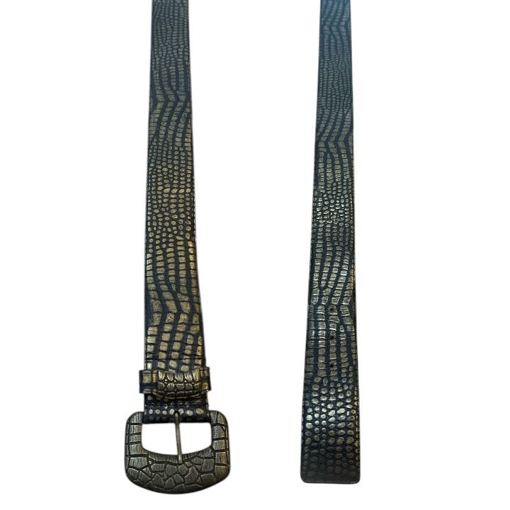 イヴサンローラン Yves Saint Laurent ヴィンテージ ベルト ブラック ゴールド 幅4.4cm 75