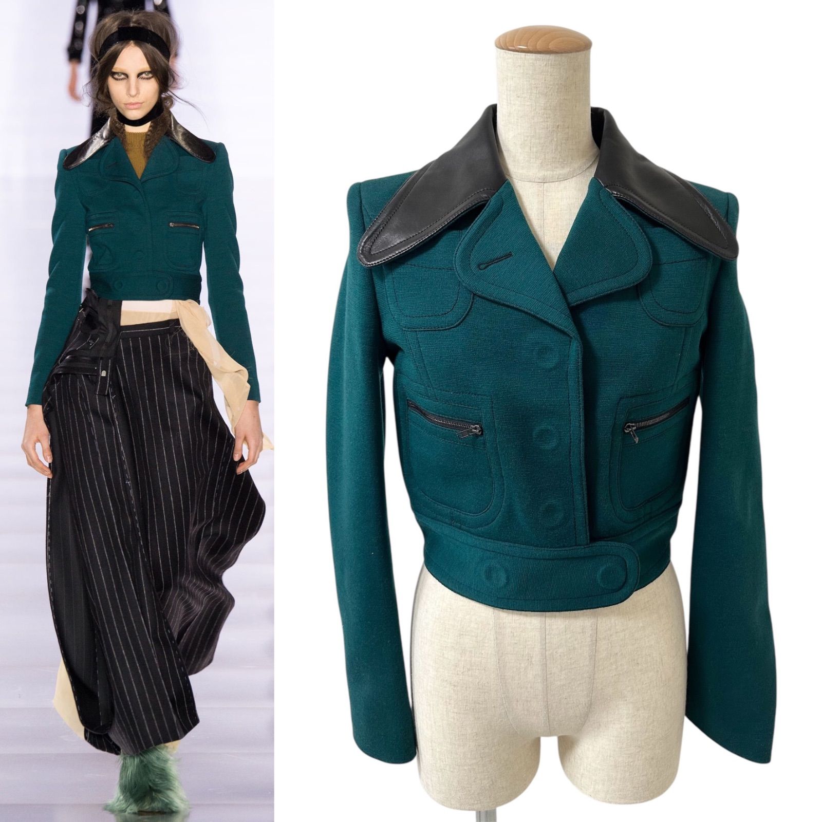 Maison Margiela メゾンマルジェラ レザー ウール ジャケット