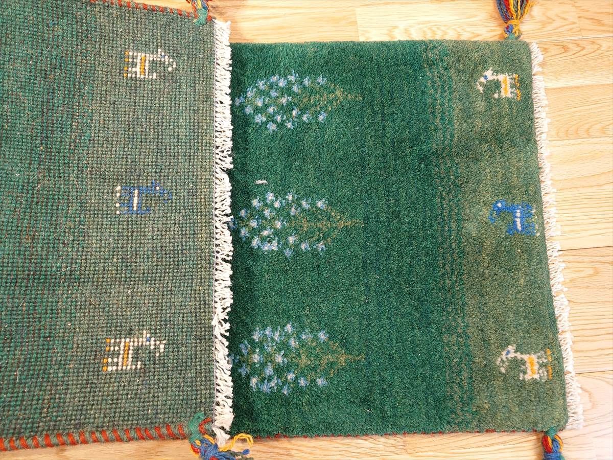 ペルシャ ギャッベ ミニランナー 細長いラグ 117x45cm 緑色 糸杉 RJ16282 MARWIL-DEMENAGEMENTS_CH