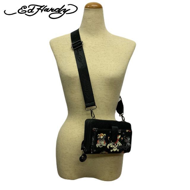 Ed hardy WALLET BAG エド ハーディ ウォレットバッグ 長財布 財布バッグ クロスボディ プリントデザイン Don Ed Hardy Christian Audigier TATOO タトゥ お買い物 普段使い 1701