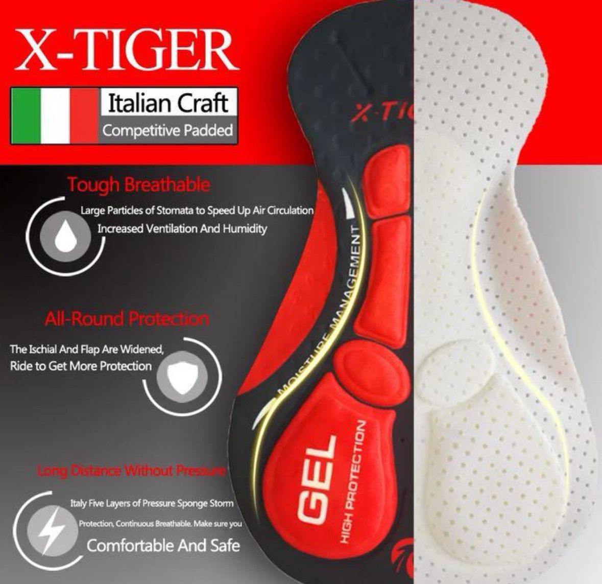 X-TIGER サイクリングジャージ パッド入りパンツ バイク服セット 冬