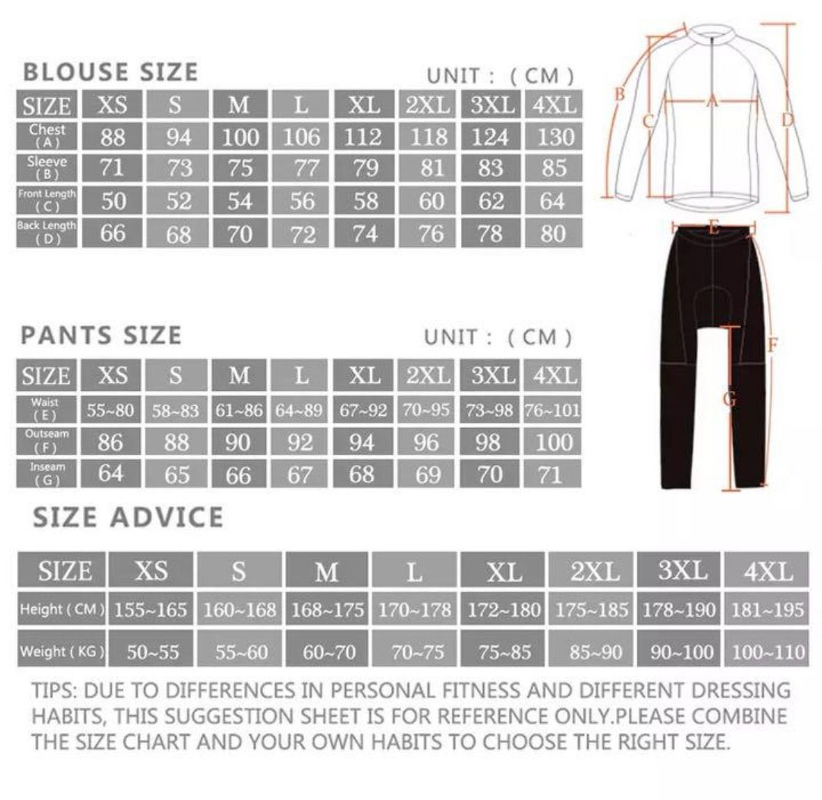 X-TIGER サイクリングジャージ パッド入りパンツ バイク服セット 冬