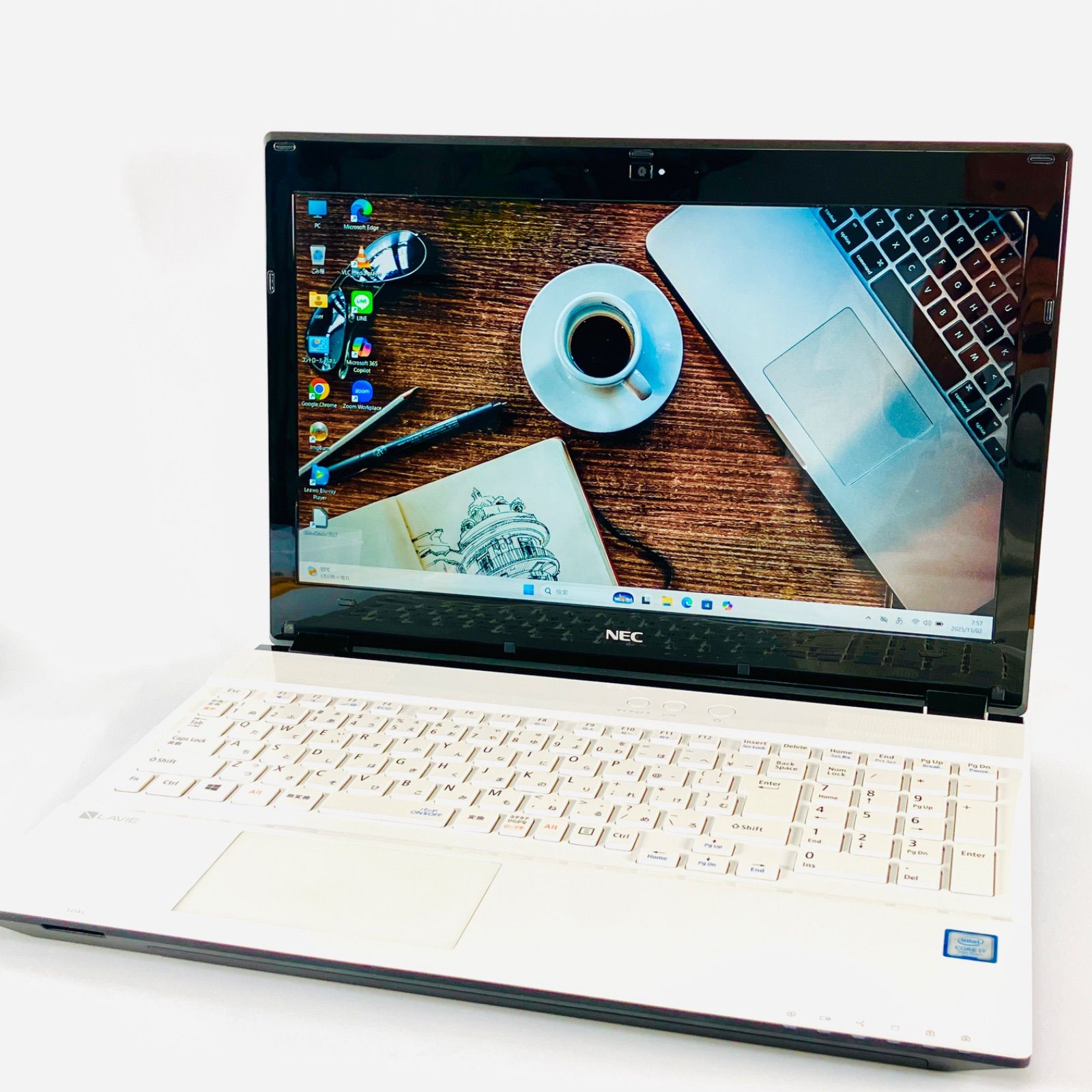 整備済み NEC LAVIE Core i7 7世代 SSD1TB メモリ32GB Windows11 ノートパソコン ホワイト Webカメラ Bluetooth Blu-ray 15.6インチ フルHD テンキー