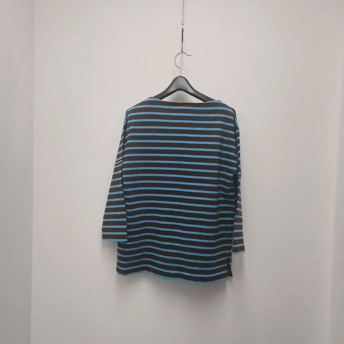 00 ラッキーシュエトゥ 21 ss ストライプ ボートネック 7分袖 Tシャツ