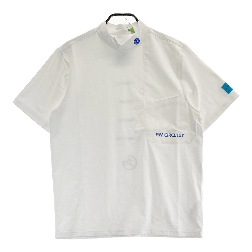 サイズ L PW CIRCULUS ピーダブリュサーキュラス ハイネック 半袖Tシャツ 胸ポケット ホワイト系 240101544073 ゴルフウェア メンズ ストスト