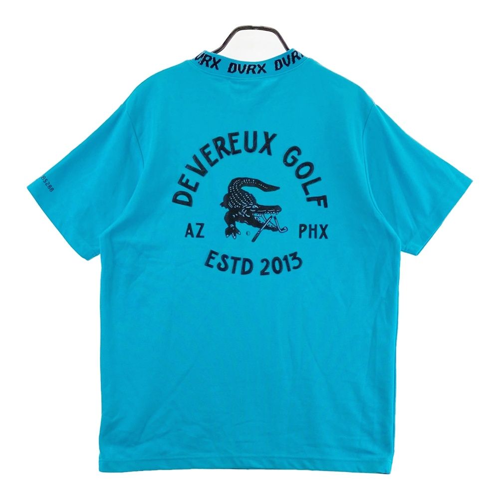 サイズ L DEVEREUX GOLF デヴァローゴルフ 763572025 ハイネック半袖Tシャツ ワニ ブルー系 240101545205 ゴルフウェア メンズ ストスト