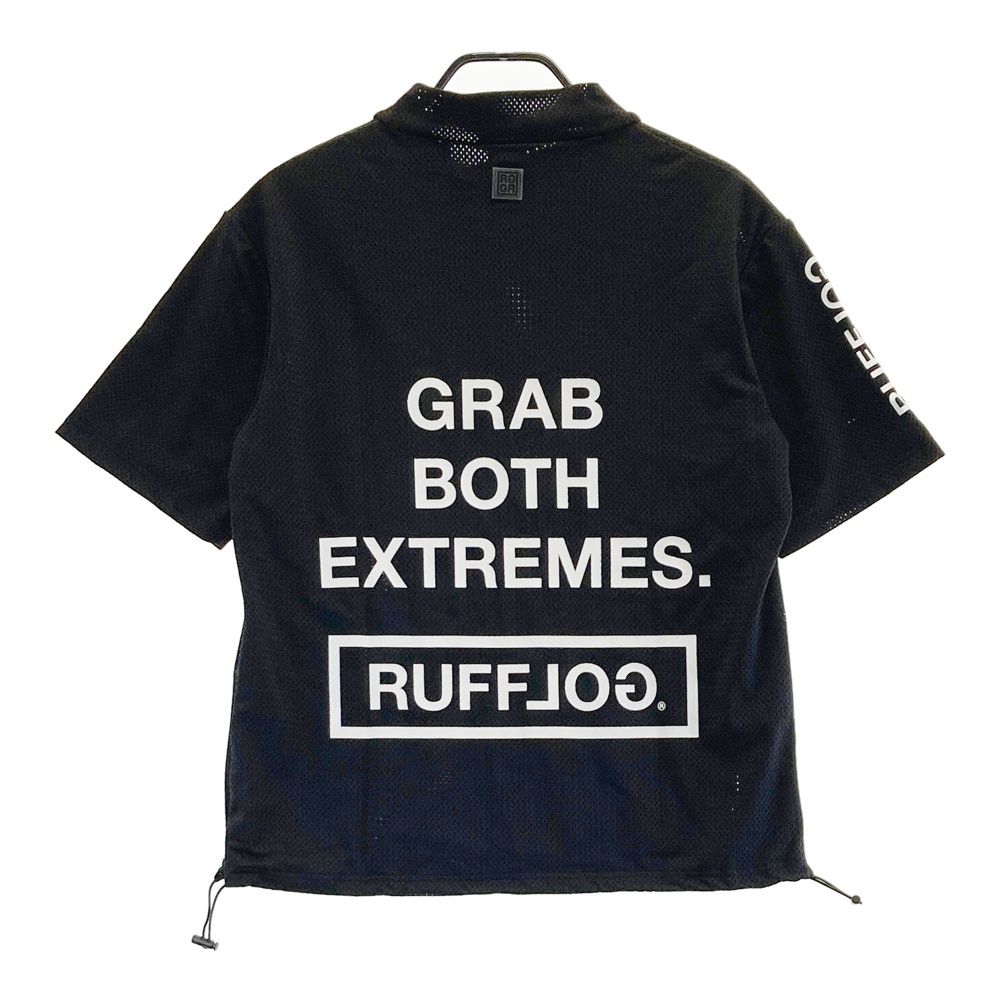 サイズ S RUFFLOG ラフロッグ メッシュ モックネック 半袖Tシャツ ブラック系 240101545251 ゴルフウェア メンズ ストスト