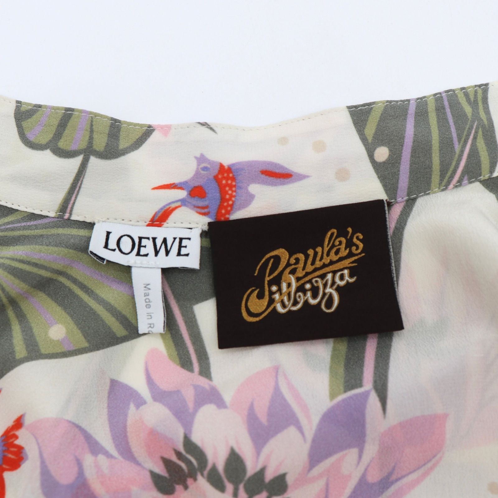  LOEWE パウラズイビザ シャツ シルク ロエベ 五分袖 七分袖 シャツ ブラウス