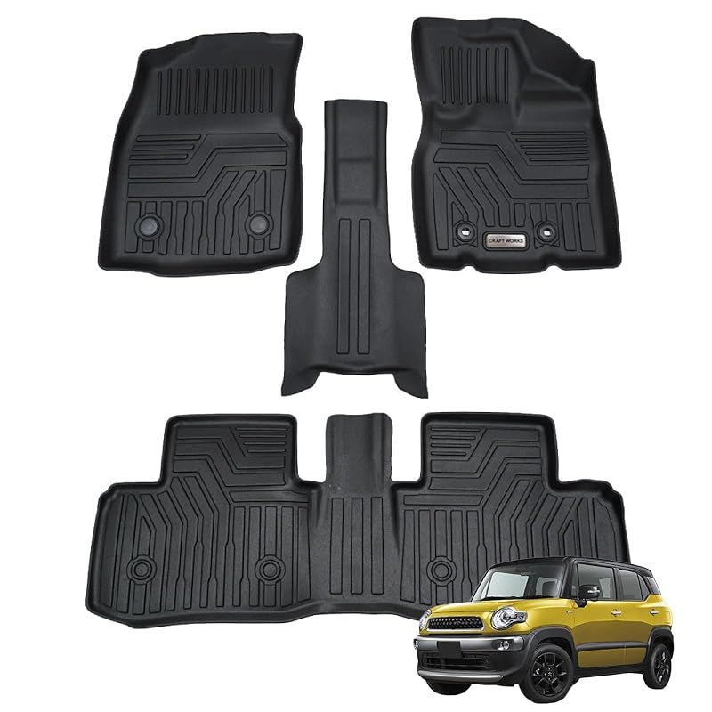自動車整備士監修 クラフトワークス クロスビー フロアマット 車 防水 丸洗い ピッタリフィット 3D マット 車種 1 2列目 内装 CRAFT WORKS AT車 MT車 FF 4WD MN71S 0
