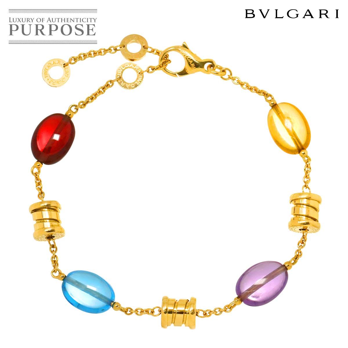 ブルガリ BVLGARI ビーゼロワン エレメント マルチストーン ブレスレット 19.5cm K18 YG イエローゴールド 750 B-ZERO1 Bracelet 90297325