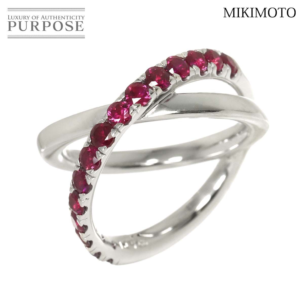 ミキモト MIKIMOTO ルビー 1.07ct 11号 リング K18 WG ホワイト