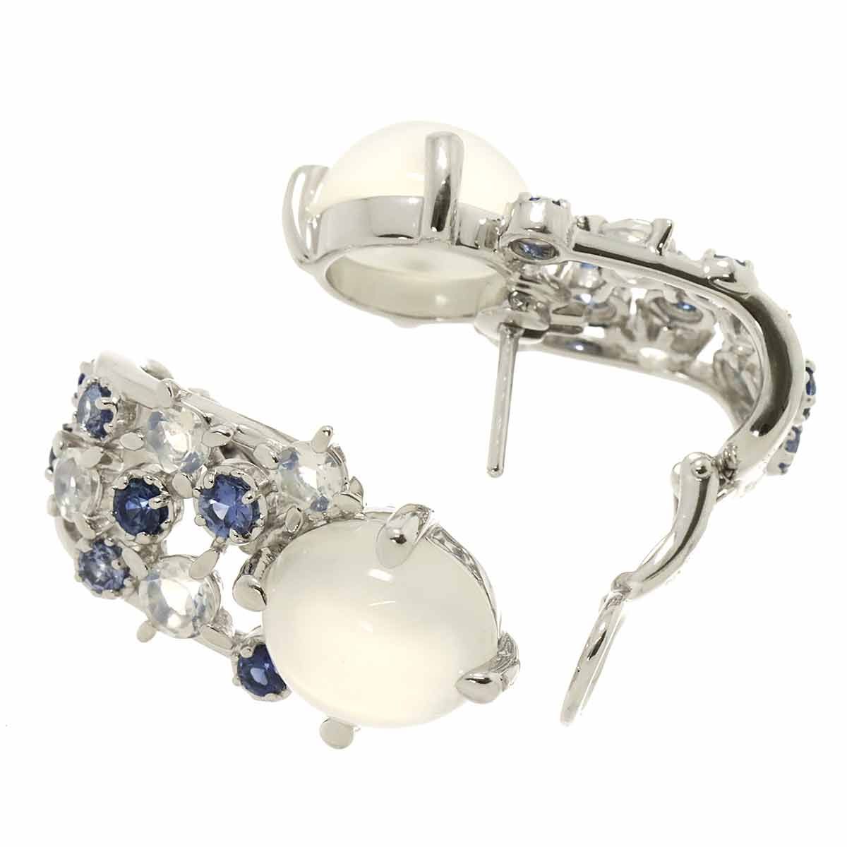 タサキ TASAKI ムーンストーン 4.72ct/4.88ct サファイヤ イヤリング