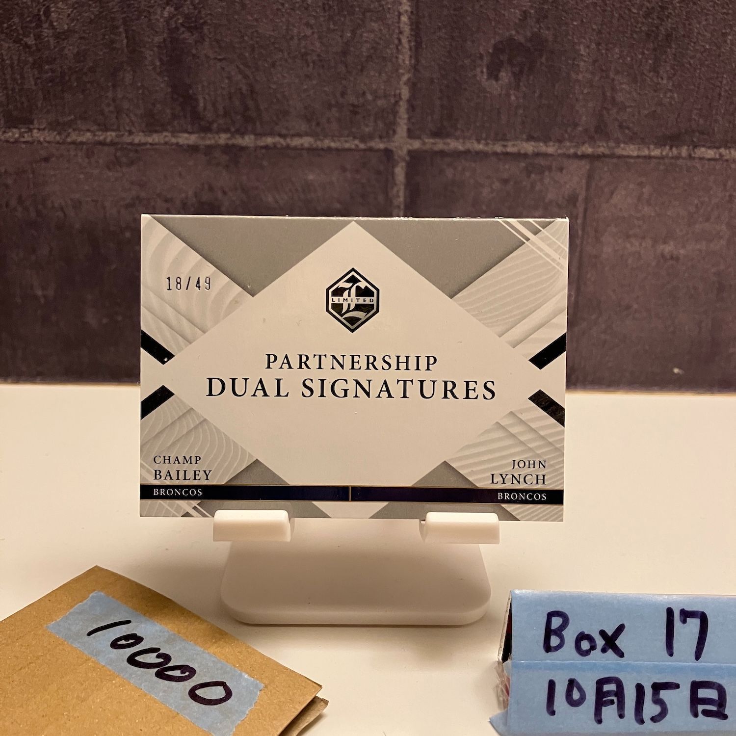 2025 Panini Limited Champ Bailey John Lynch 18 49 直筆サインカード Denver Broncos Partnership Dual Signatures カード