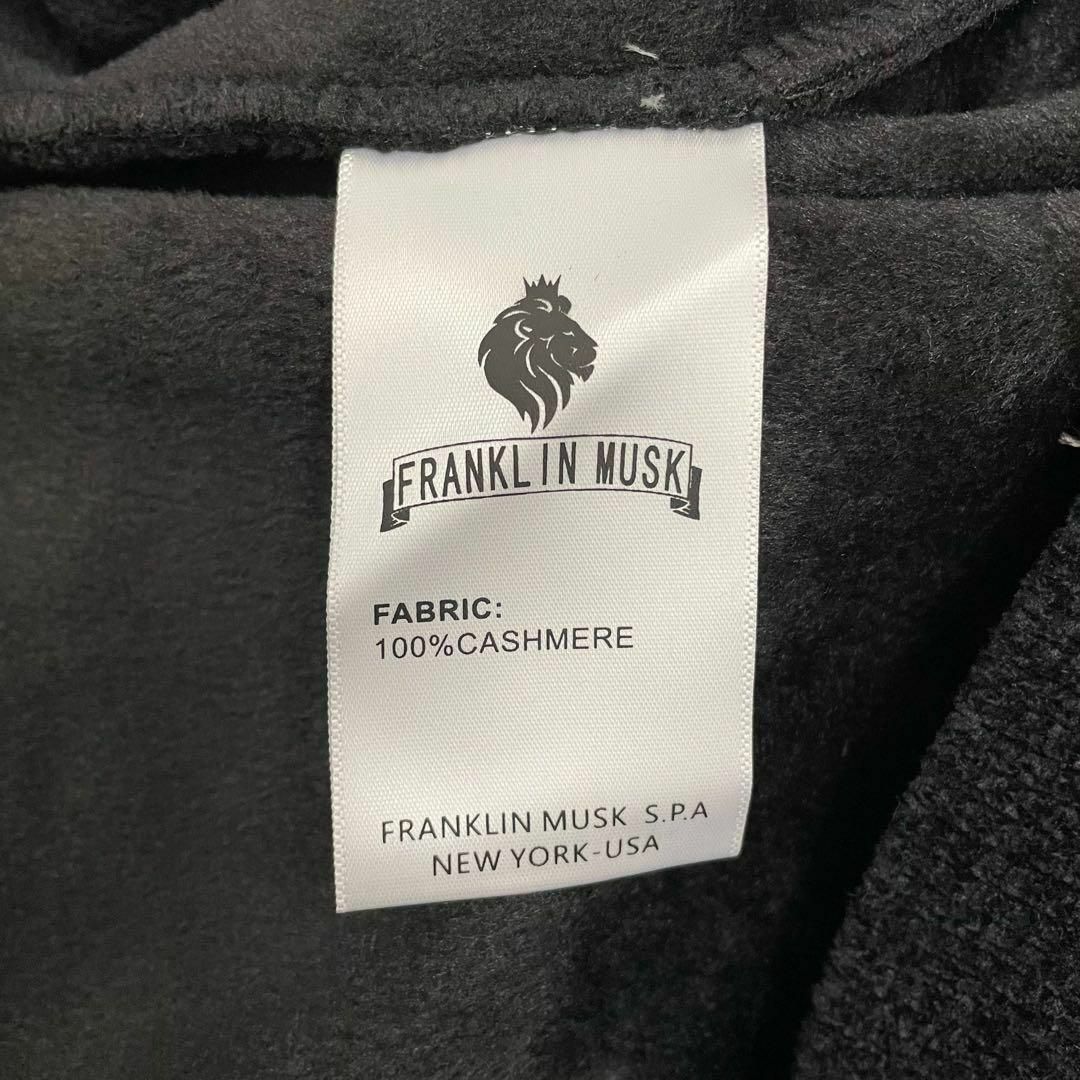 成し遂げる ダグ付き FRANKLIN MUSK ニットポロシャツ カシミヤ 刺繍 ボーダー フランクリンマスク ニットポロ メンズ ブラック ブラウン