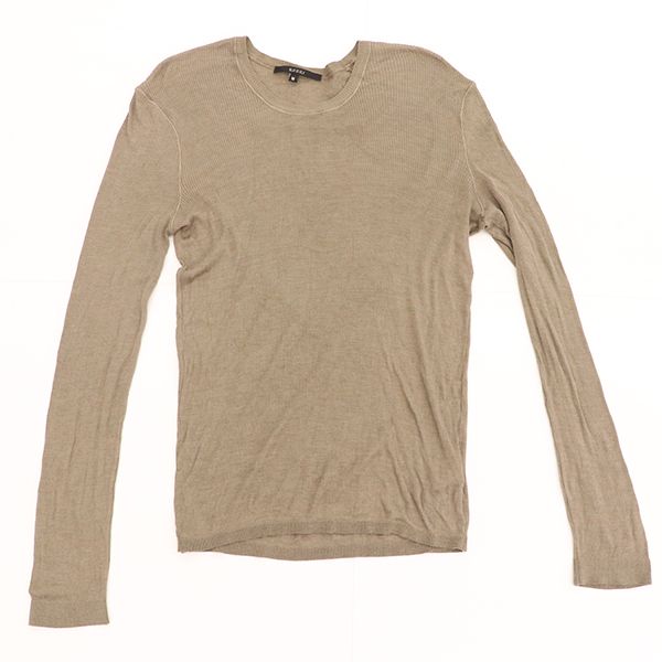 グッチ GUCCI 長袖 丸首 シルク カットソー トップス グレージュ シルク100％ 表示サイズ M レディース yy 4000064801000861