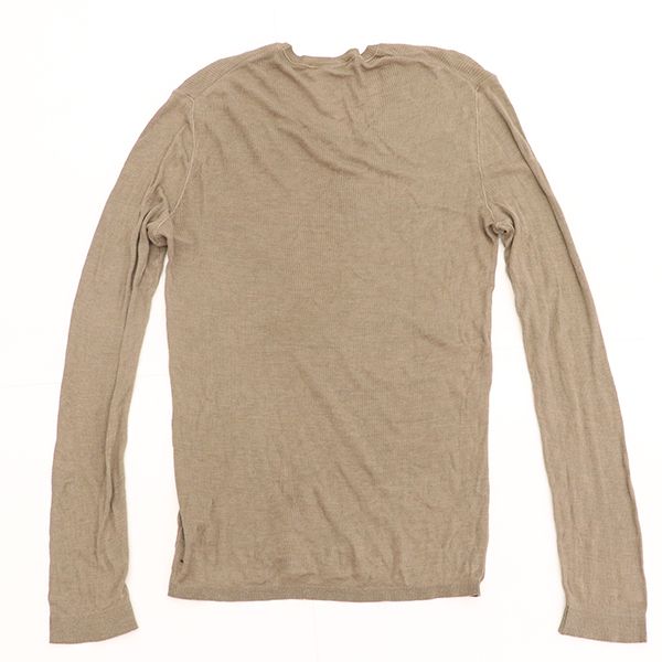 グッチ GUCCI 長袖 丸首 シルク カットソー トップス グレージュ シルク100％ 表示サイズ M レディース yy