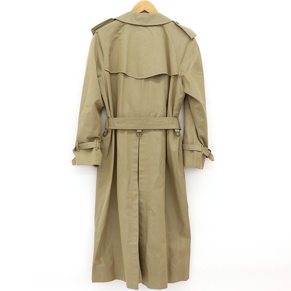 バーバリー BURBERRY ダブル ノバチェック ロング トレンチコート カーキ系 表示サイズ11A レディース yy 4000064801600096