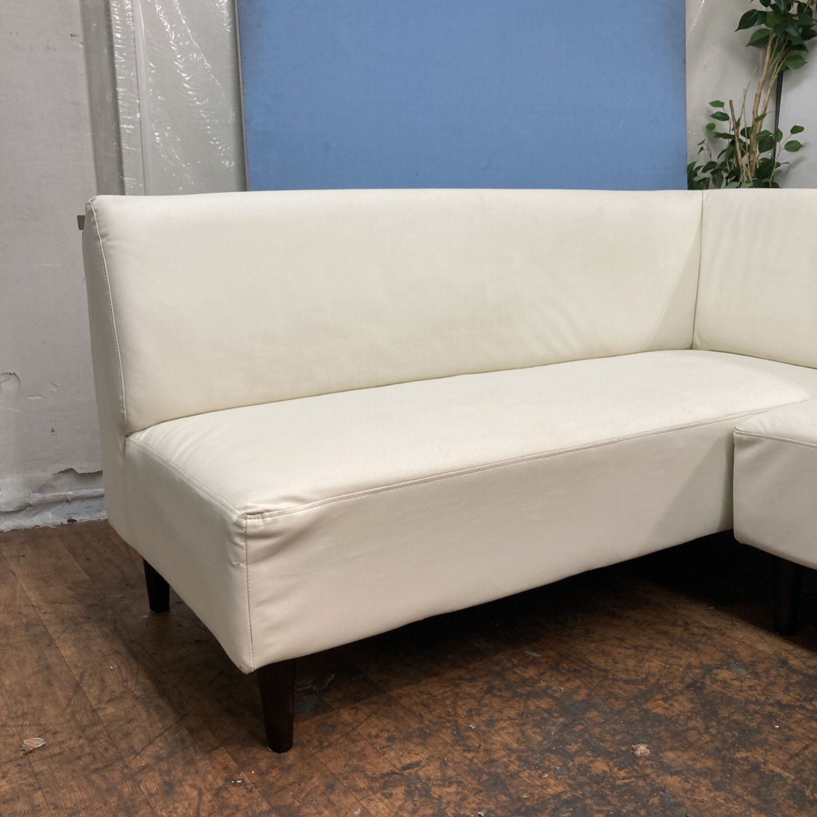 L字型カウチソファ オットマン付