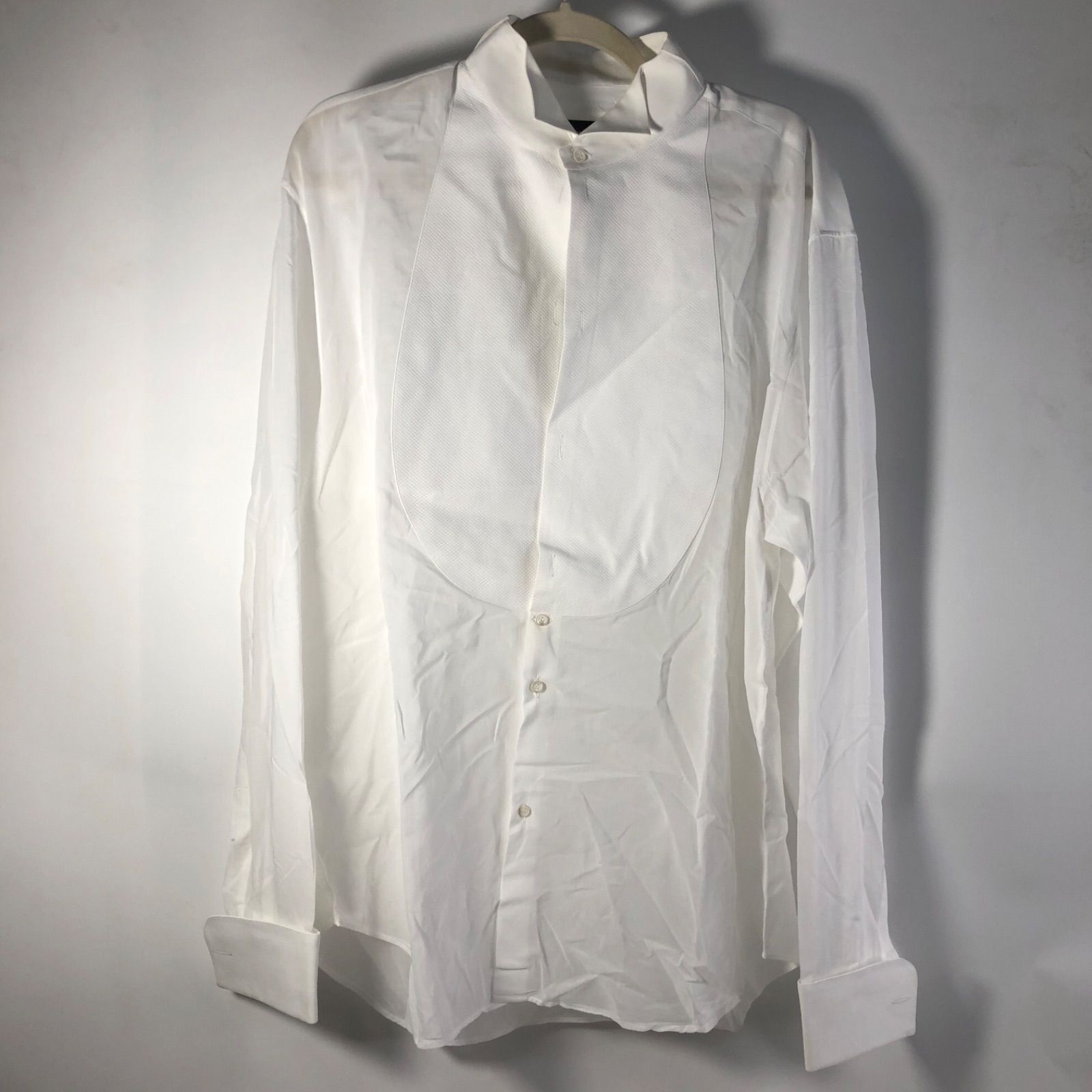 A1103-21-5 GIORGIO ARMANI ジョルジオ アルマーニ メンズ ウイング シャツ ドレスシャツ ホワイト イタリア製 K7000D 礼装用 イカ胸