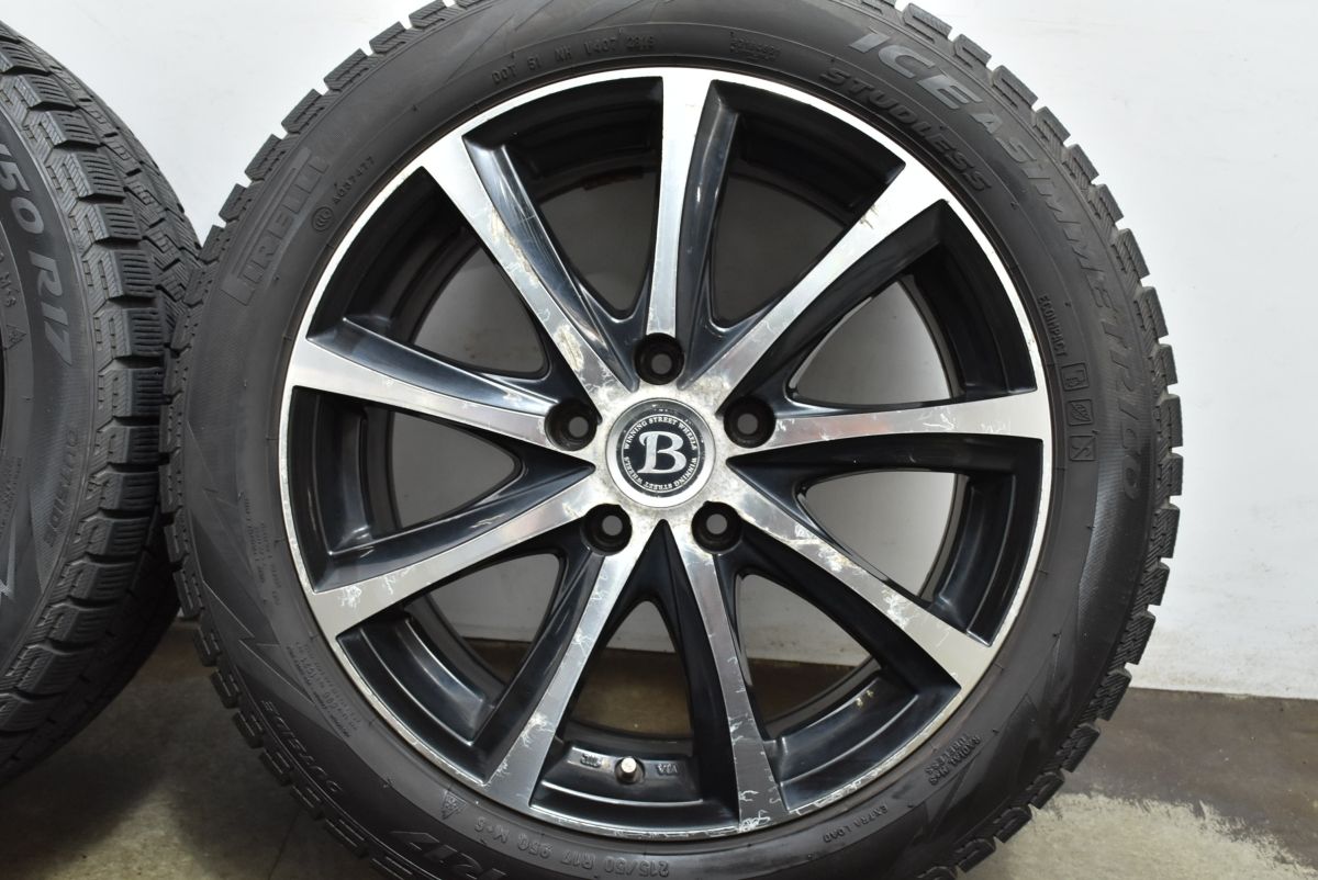  大 B win 17 in 7 J 53 PCD 114 3 ピレリ アイスアシンメトリコ 215 50 R レヴォーグ WRX S 4 MAZDA ジェイド インサイト シビック 17インチ タイヤ ホイールセット