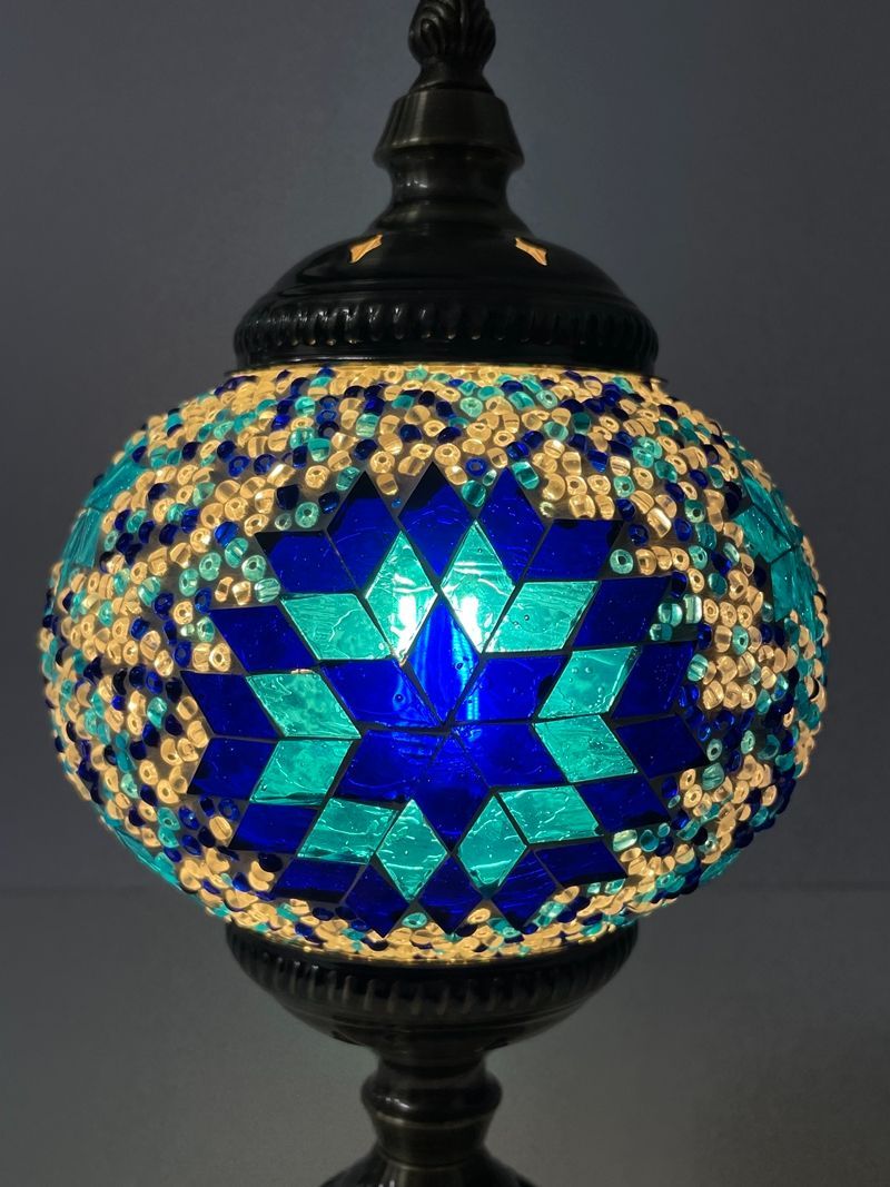モザイクガラス テーブルランプ LEDライト ガラス 卓上 照明器具 ジョルダンモザイク ブルー 間接照明 インテリア 飾り