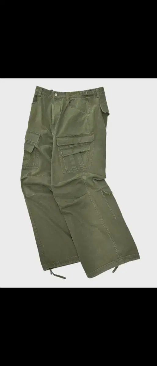 Nonnod ダブル ポケット カーゴ カーキ パンツ