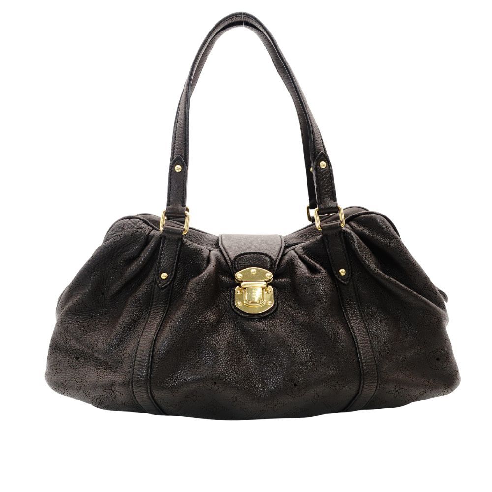 ルイヴィトン LOUIS VUITTON マヒナ PM ショルダーバッグ ブラウン レザー トート ゴールド金具 ロゴ 茶色 7-9-573