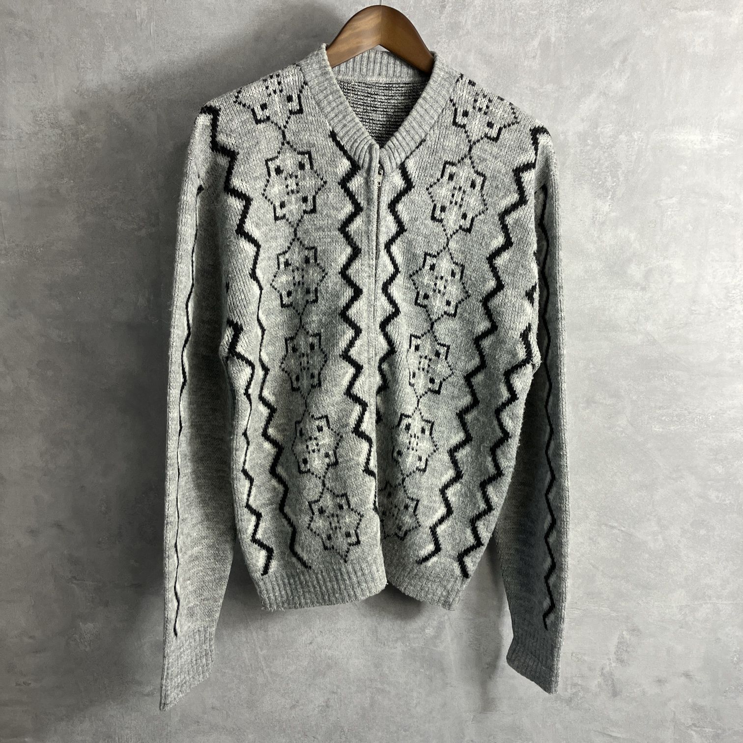 60‘s ジップアップ ニット カーディガン