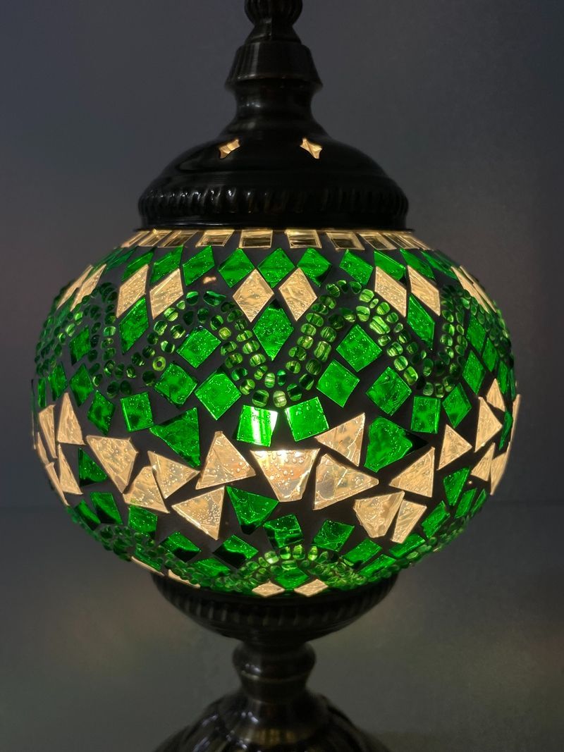 モザイクガラス テーブルランプ LEDライト ガラス 卓上 照明器具 ジョルダンモザイク グリーン 間接照明 インテリア 飾り