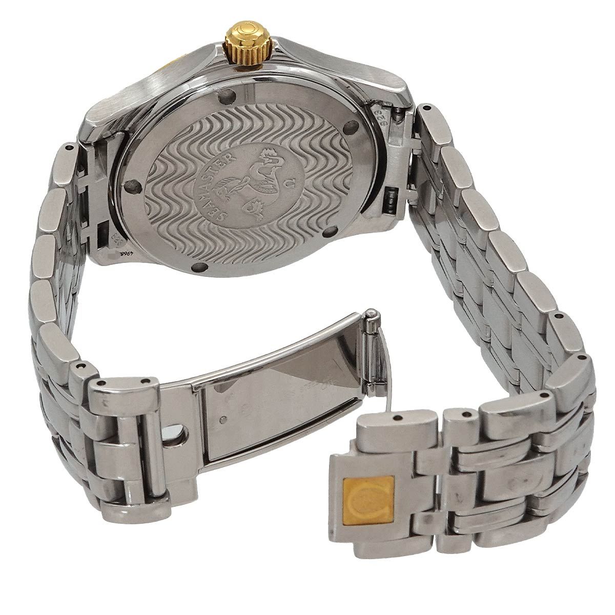 オメガ OMEGA シーマスター コンビ デイト メンズ 腕時計 ブルー YG