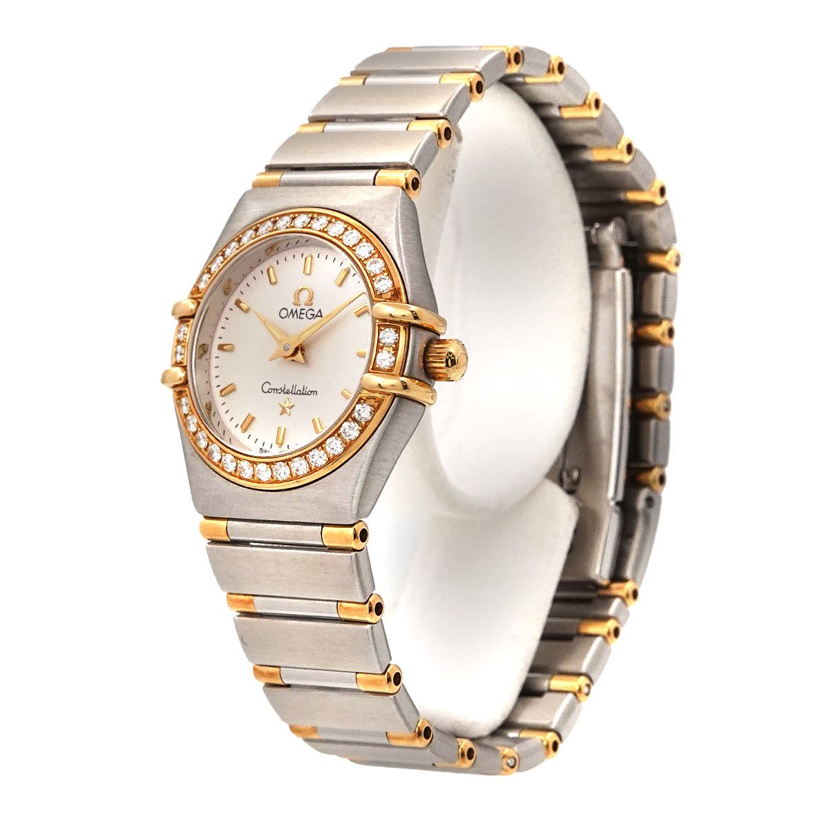 オメガ OMEGA コンステレーション ミニ コンビ 1267 30 レディース 腕時計 ダイヤベゼル シルバー YG クォーツ Constellation 90301355