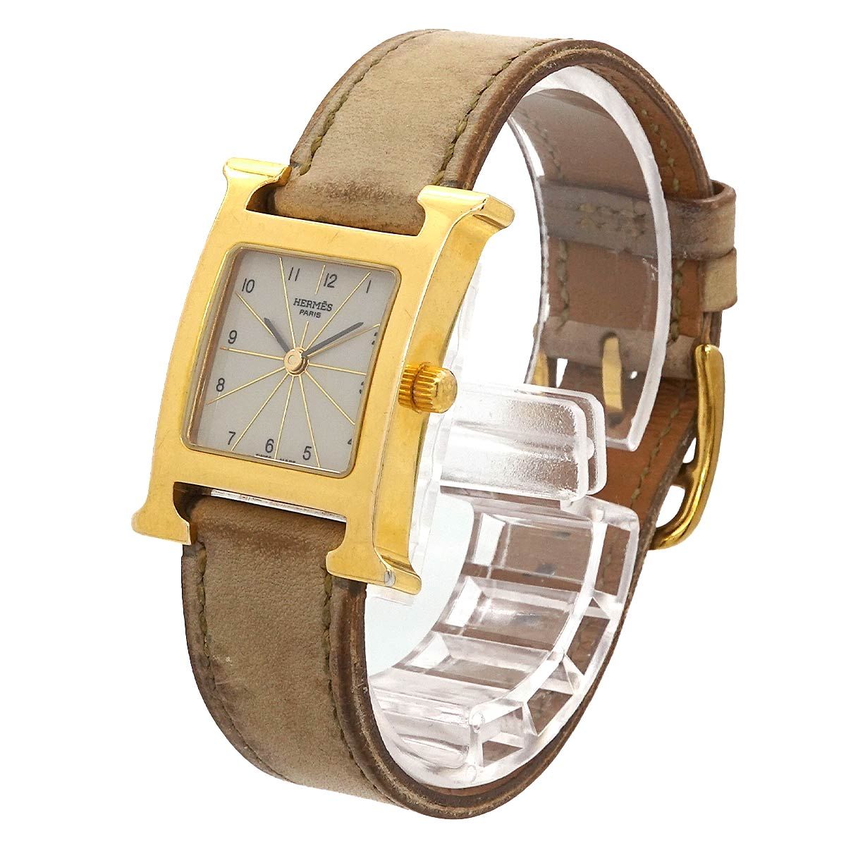 エルメス HERMES Hウォッチ HH1 201 レディース 腕時計 グレー クォーツ ウォッチ H Watch 90301368