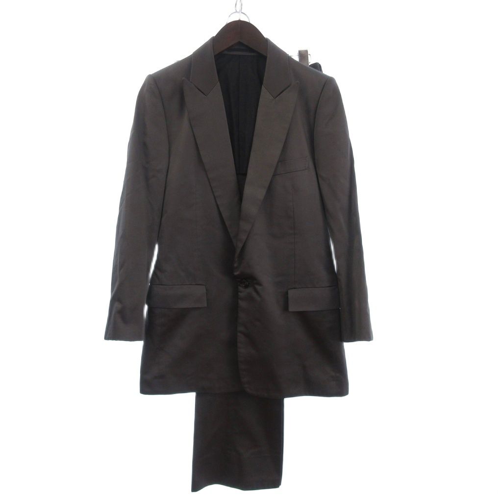 アタッチメント ATTACHMENT スーツ セットアップ テーラードジャケット シングル 1B パンツ スラックス ボタンフライ シルク混 グレー 2