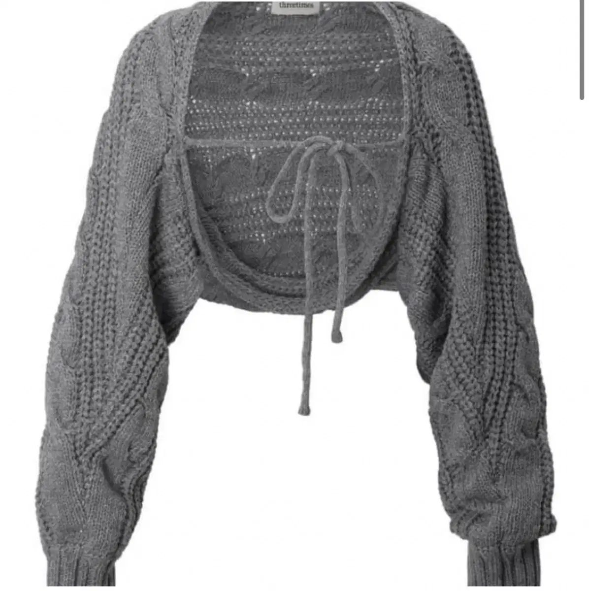 スリータイムズ threetimes cable baggy bolero グレー