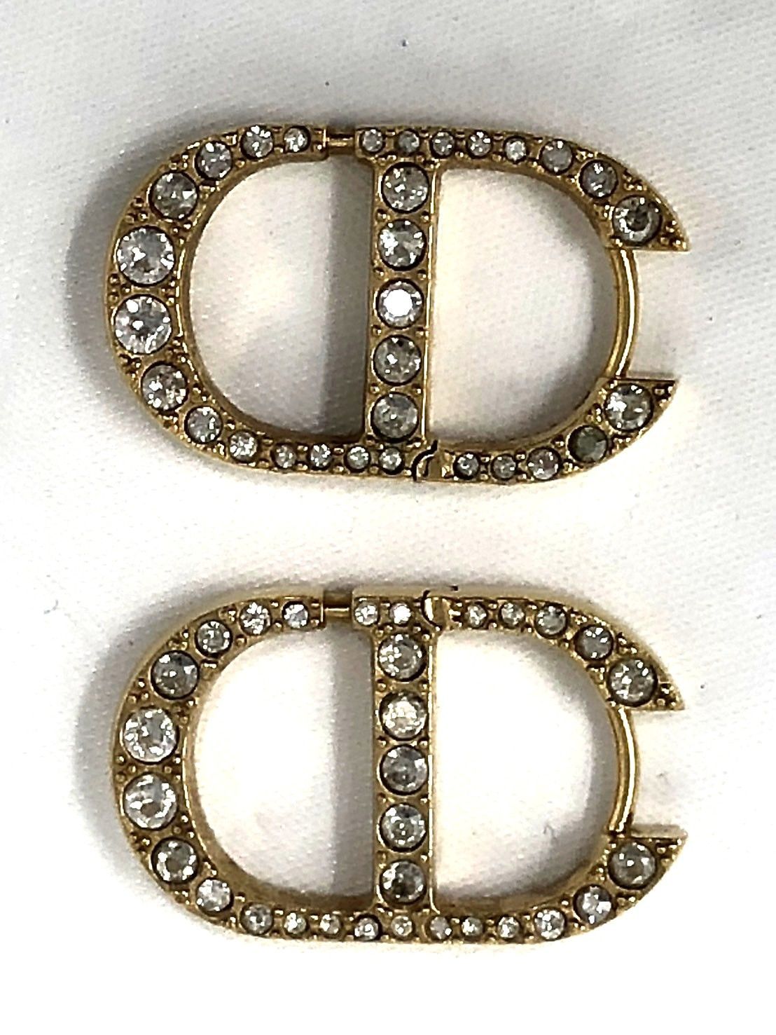 Dior ディオール Montaigne モンテーニュ CDロゴピアス ゴールド ラインストーン 19197