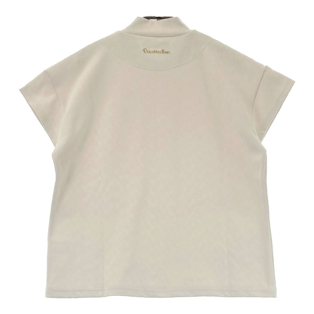 サイズ M RESURRECTION レザレクション ハイネック 半袖Tシャツ 総柄 ベージュ系 240101546743 ゴルフウェア レディース ストスト