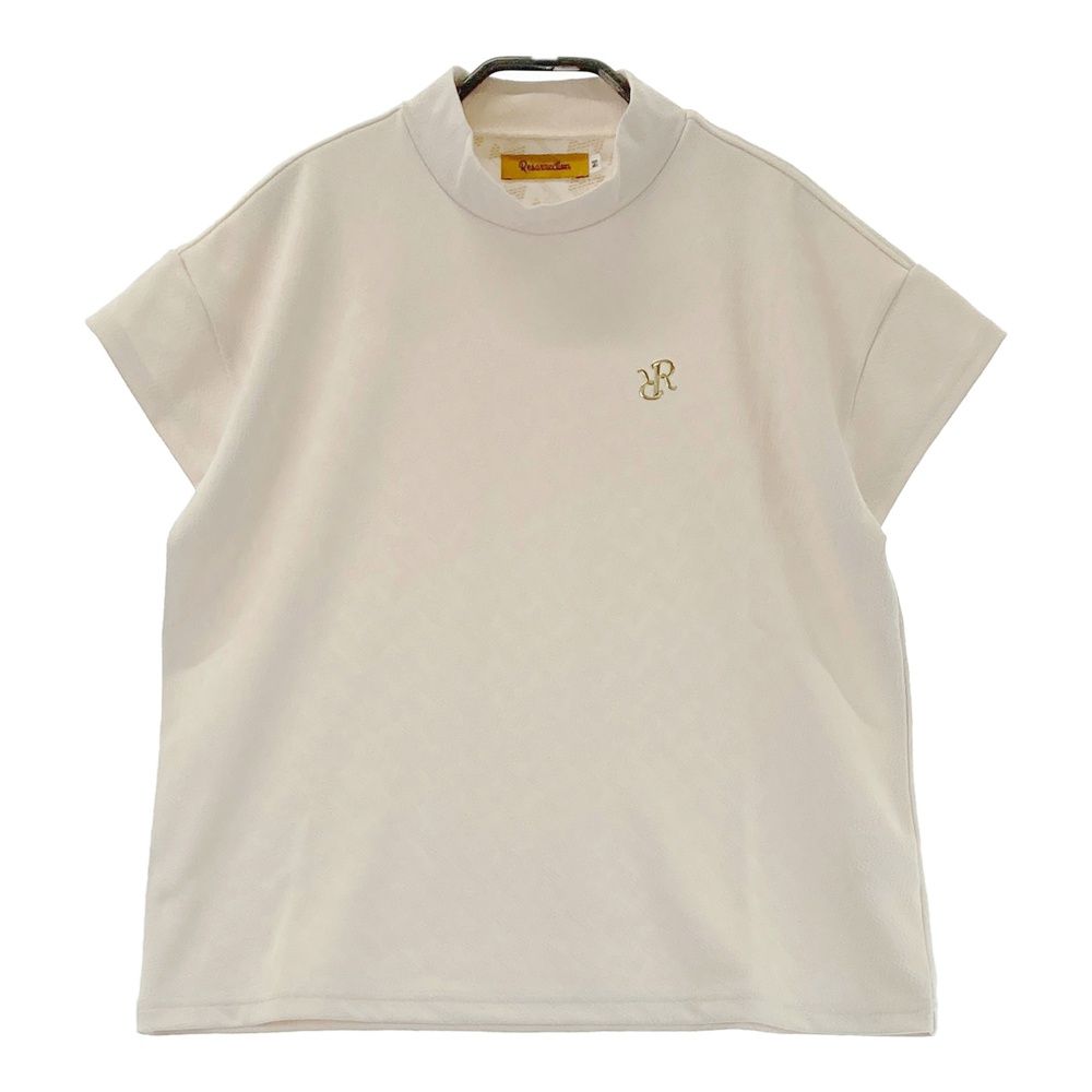 サイズ M RESURRECTION レザレクション ハイネック 半袖Tシャツ 総柄 ベージュ系 240101546743 ゴルフウェア レディース ストスト
