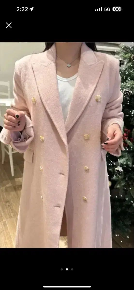 ダブルハンドメイド ロングコート いちごミルク COLOR ウール70