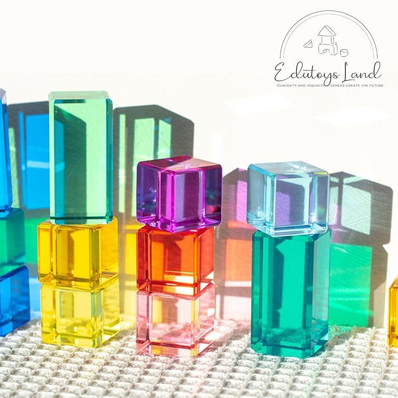  彡ジュエル積木 ラッピング済みでギフトに最適 親子で夢中 宝石のような積木 アクリルキューブ 積み木 知育玩具 色彩教育 クリア モンテッソーリ プレゼント １歳 ２歳 ストーン30 1 おもちゃ 犬用品