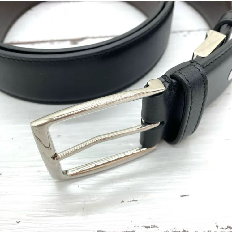 dunhill ダンヒル レザー シルバー金具 ベルトメンズブラック