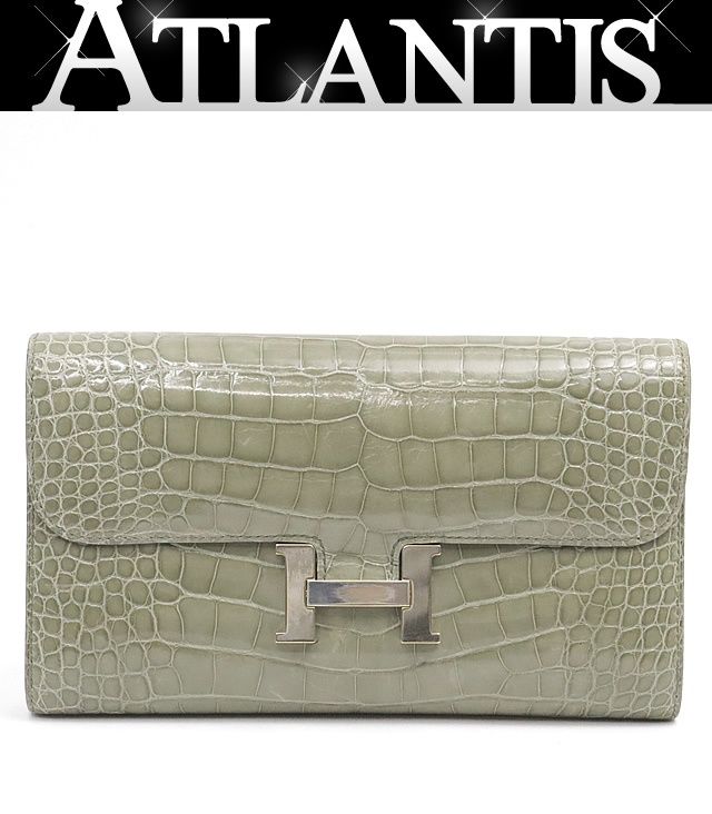 広尾店】エルメス HERMES コンスタンスロング 長財布 アリゲーター  
