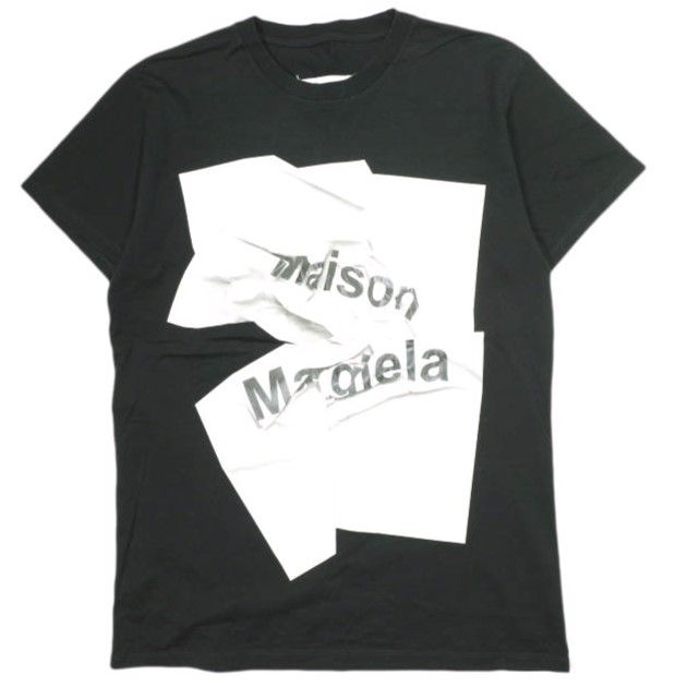 Maison Margiela 1 メゾンマルジェラ 20AW イタリア製 クラッシュロゴTシャツ S51GC0499 S22816 L BLACK 半袖 マルタン トップス g24018