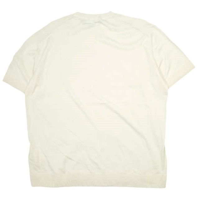 MONCLER モンクレール 25SS SLEEVE ICON CREW NECK KNIT スリーブアイコン ハイゲージ シルクコットンショートスリーブ ニット GIRCOLLO TRICOT K10919C00011 M6329 L CREAM セーター