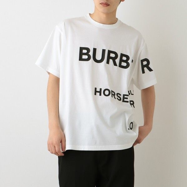 BURBERRY バーバリー ホースフェリー Tシャツ オーバーサイズ S 白 BURBERRY バーバリー ホースフェリー Tシャツ オーバーサイズ S 白