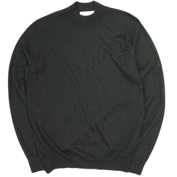 FILIPPO DE LAURENTIIS フィリッポ デ ローレンティス イタリア製 ウールシルクカシミヤ モックネックニットプルオーバー 4210-LU1ML15 50 BLACK セーター ハイゲージ トップス g24019