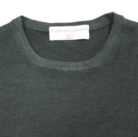 FILIPPO DE フィリッポ デ ローレンティス イタリア製 ハイゲージウールクルーネックニット 3210-GC 1 ML 25 50 チャコールグレー セーター トップス g 24020
