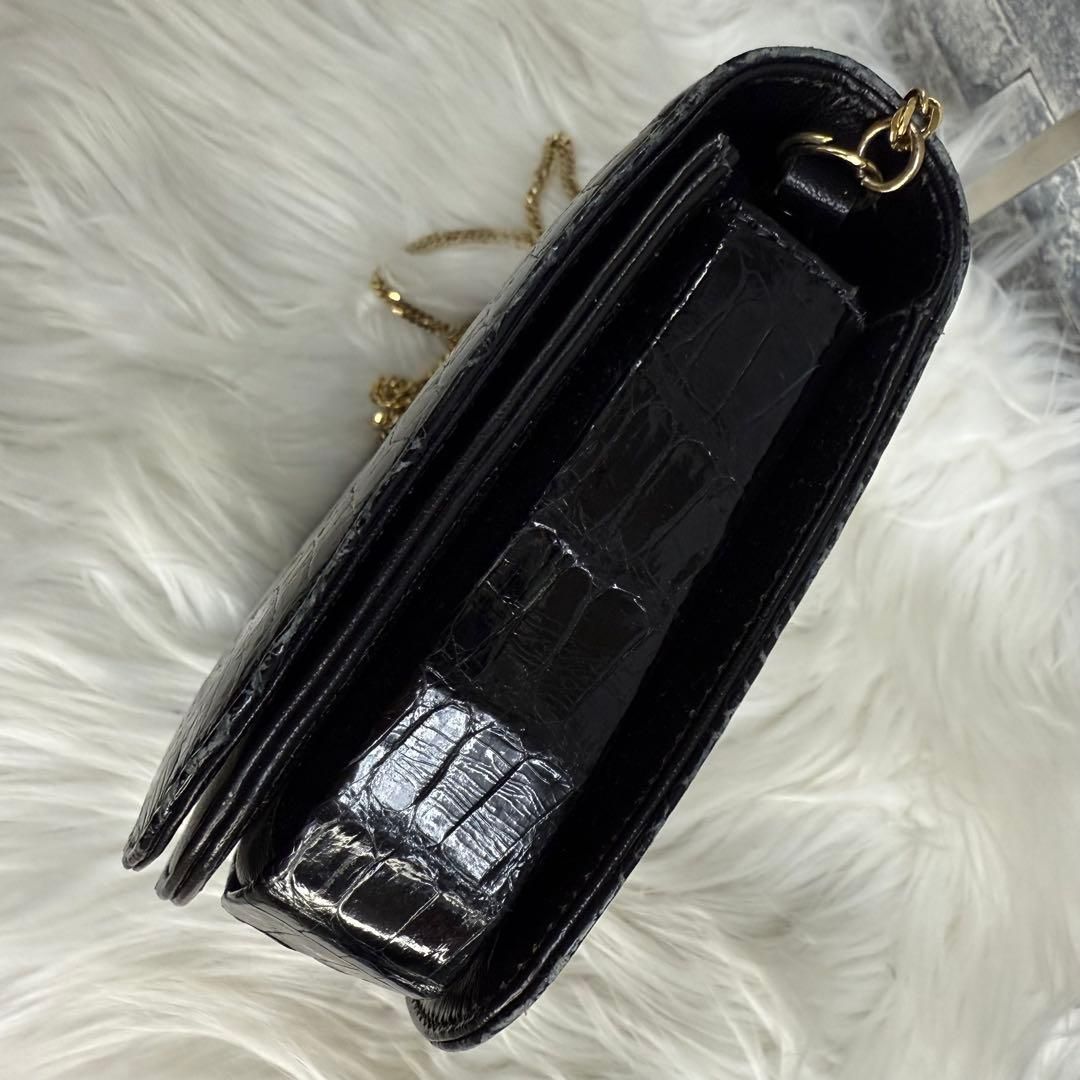 2wayクロコレザーショルダーバック パーティバッグ